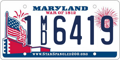 MD license plate 1MD6419