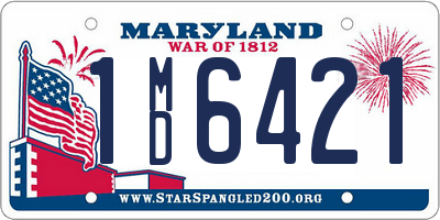 MD license plate 1MD6421