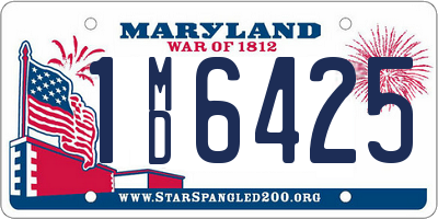 MD license plate 1MD6425