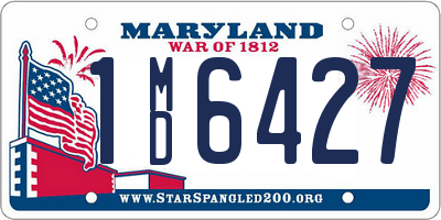 MD license plate 1MD6427