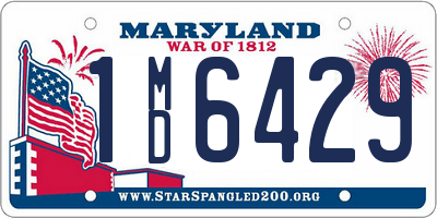 MD license plate 1MD6429