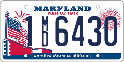 MD license plate 1MD6430