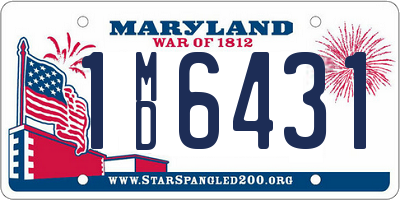 MD license plate 1MD6431