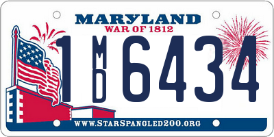 MD license plate 1MD6434