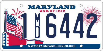 MD license plate 1MD6442