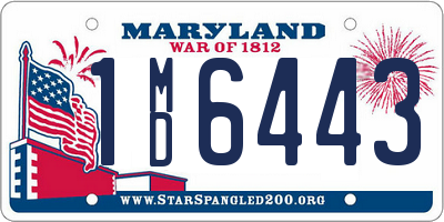 MD license plate 1MD6443