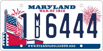 MD license plate 1MD6444