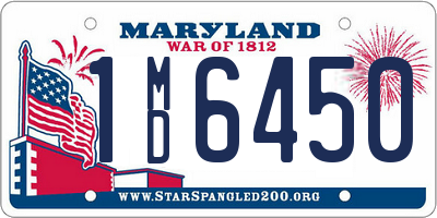 MD license plate 1MD6450