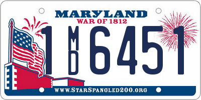 MD license plate 1MD6451