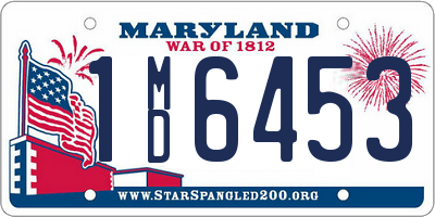 MD license plate 1MD6453