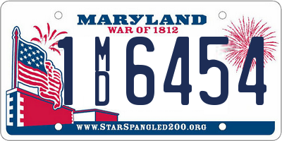 MD license plate 1MD6454