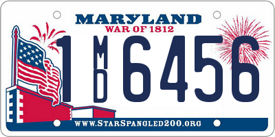 MD license plate 1MD6456