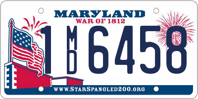 MD license plate 1MD6458