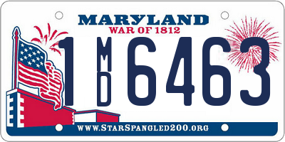 MD license plate 1MD6463