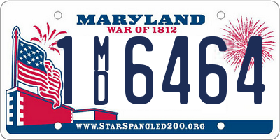 MD license plate 1MD6464