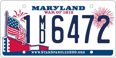 MD license plate 1MD6472