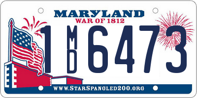 MD license plate 1MD6473