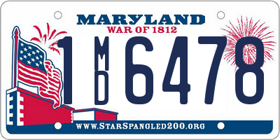 MD license plate 1MD6478