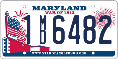 MD license plate 1MD6482