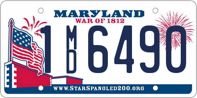 MD license plate 1MD6490