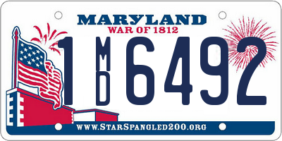 MD license plate 1MD6492