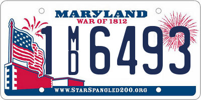 MD license plate 1MD6493