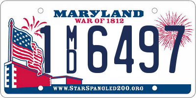 MD license plate 1MD6497