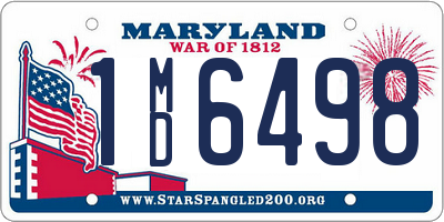 MD license plate 1MD6498