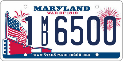 MD license plate 1MD6500