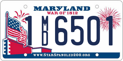 MD license plate 1MD6501