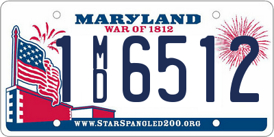 MD license plate 1MD6512