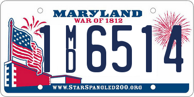 MD license plate 1MD6514