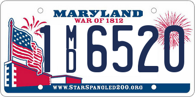 MD license plate 1MD6520