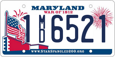 MD license plate 1MD6521