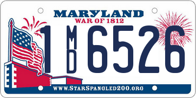 MD license plate 1MD6526