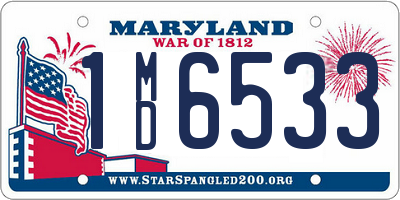 MD license plate 1MD6533