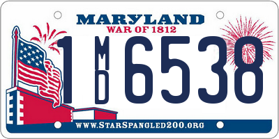 MD license plate 1MD6538