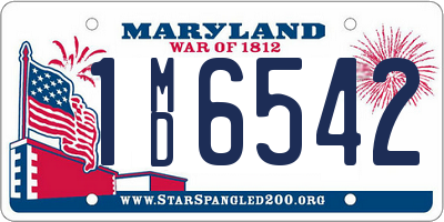 MD license plate 1MD6542