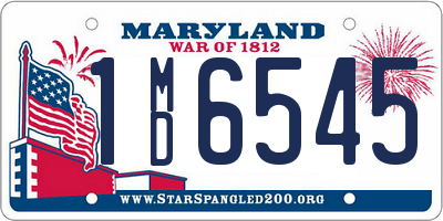 MD license plate 1MD6545