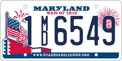 MD license plate 1MD6549