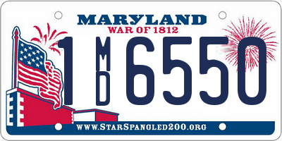 MD license plate 1MD6550