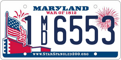 MD license plate 1MD6553