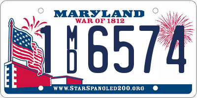 MD license plate 1MD6574