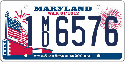 MD license plate 1MD6576