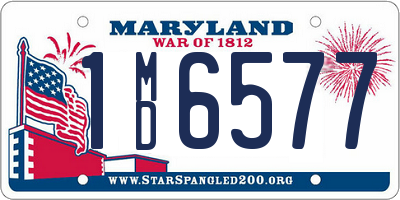 MD license plate 1MD6577