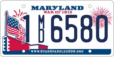 MD license plate 1MD6580