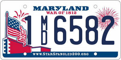 MD license plate 1MD6582