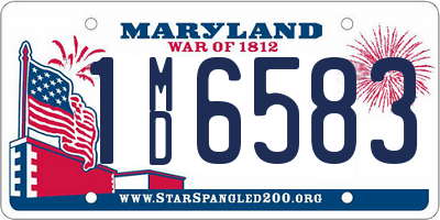 MD license plate 1MD6583