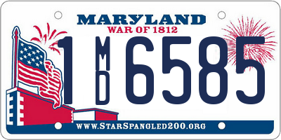 MD license plate 1MD6585