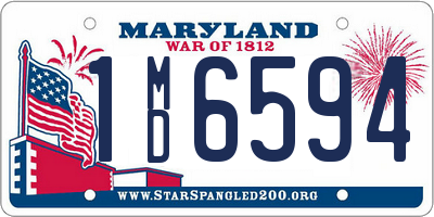 MD license plate 1MD6594